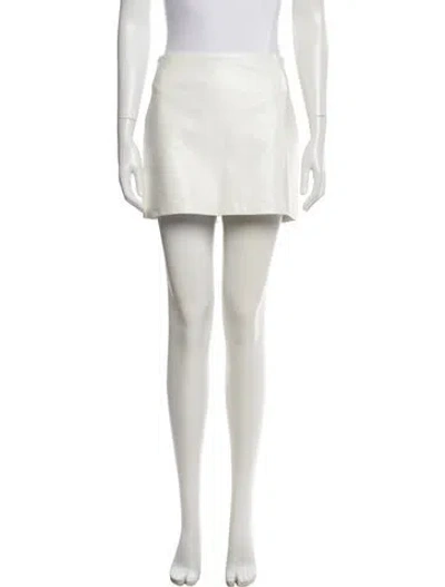 Pre-owned Agolde Raw-edge Trim Mini Skirt In White