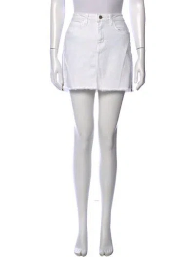Pre-owned Agolde Raw-edge Trim Mini Skirt In White