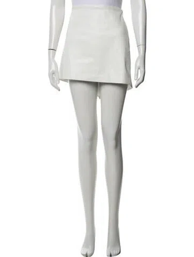 Pre-owned Agolde Raw-edge Trim Mini Skirt In White