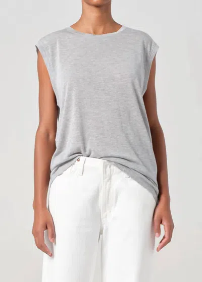 AGOLDE RAYA MUSCLE TEE IN GREY HEATHER