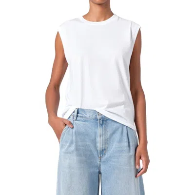 Agolde Raya Cotton Muscle Tee In White