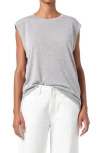 Agolde Raya Cotton Muscle Tee In Grey Heather (grey)