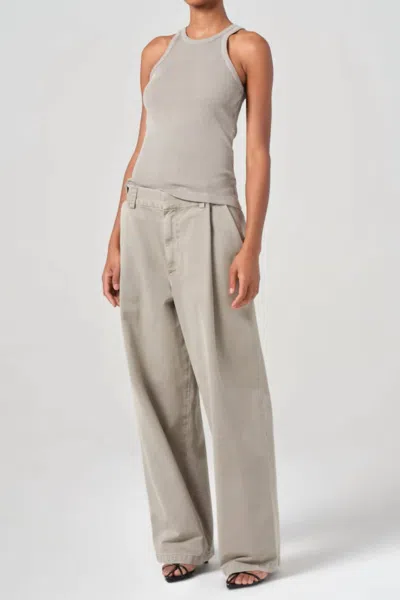 Agolde Rayne High Neck Tank Top In Drab Tan In Multi