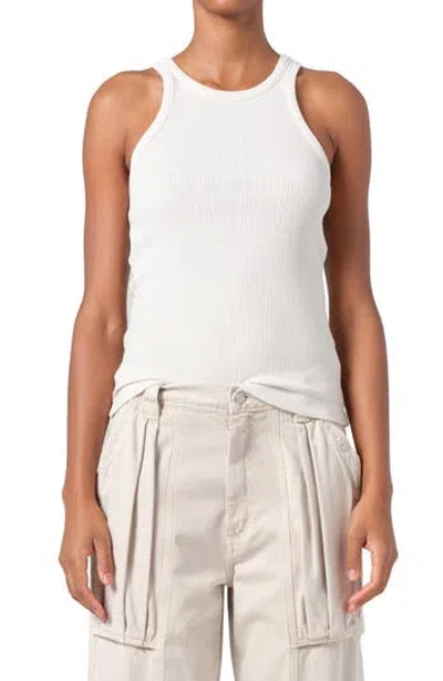Agolde Rayne Rib Tank In Powder