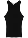 Agolde Rayne Ribbed-knit Tank Top In Black
