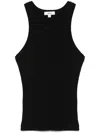 Agolde Rayne Ribbed-knit Tank Top In Black