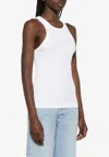 Agolde Sleeveless Ribbed Tank Top In White
