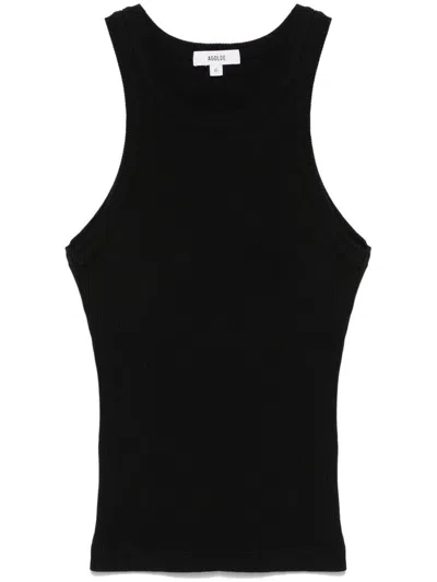 Agolde 'rayne Tank' Black Cotton-blend Top