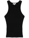 Agolde Rayne Ribbed-knit Tank Top In Black