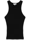 Agolde Rayne Ribbed-knit Tank Top In Black