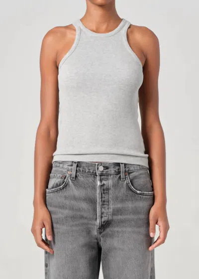 Agolde Rayne Rib Tank In Grey Heather