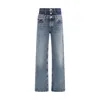 Agolde Elson Layered Straight-leg Jeans In Gray