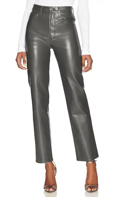 Agolde Recycled Leather 90's Jean In Pinch Marker In Gray