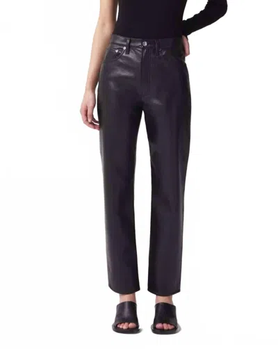 Agolde Recycled Leather 90's Pinch Waist Pants In Black