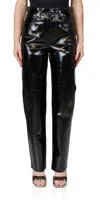 Agolde Recycled Leather 90's Pinch Waist Pants In Black Patent In Black