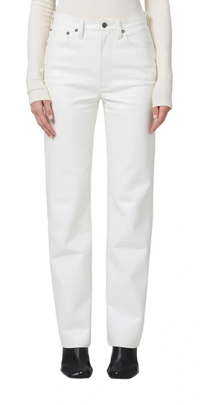 Agolde Recycled Leather 90s Pinch Waist Lace In White