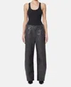 Agolde Luna Pieced Recycled Leather-blend Barrel-leg Pants In Grey