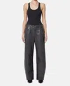 Agolde Luna Pieced Recycled Leather-blend Barrel-leg Pants In Grey