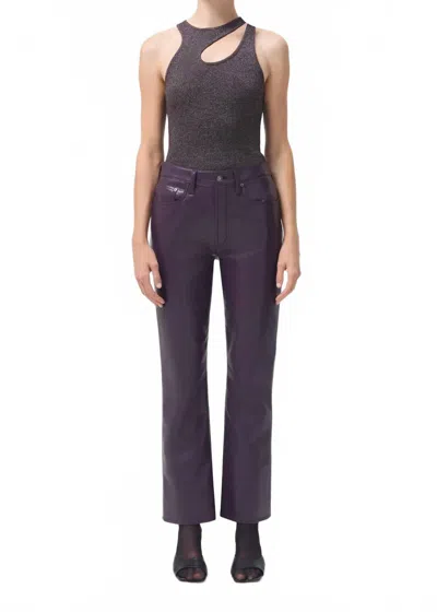 Agolde Recycled Leather Relaxed Bootcut Leg Pants In Night Shade In Multi