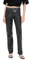 Agolde Recycled Leather Slim Jeans Detox In Black