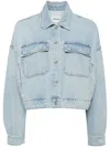 Agolde Luka Cropped Organic Denim Jacket In Blue