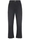 Agolde Relaxed Fit Cropped Trousers In Black