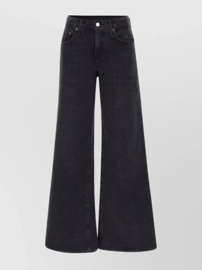 Agolde Relaxed Leg Organic Cotton Jeans In Black
