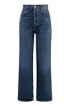 Agolde Ren 5-pocket Straight-leg Jeans In Blue