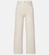 Agolde Ren High-rise Cropped Wide-leg Jeans In Neutral