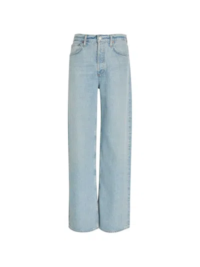 Agolde Ren Faded Wide-leg Jeans In Blue