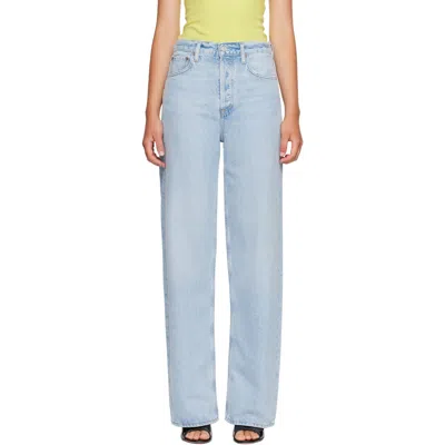 Agolde Ren Faded Wide-leg Jeans In Blue
