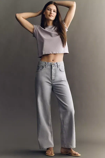 Agolde Ren High-rise Crop Wide-leg Jeans In Purple