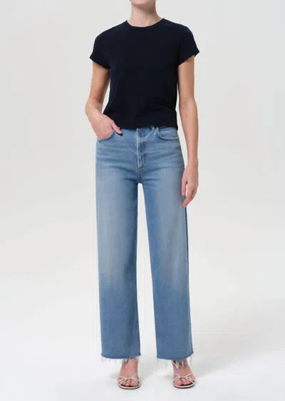 Agolde Ren High Rise Cropped Jeans In Forum In Blue