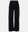 Agolde Ren High-rise Cropped Straight Jeans In Black