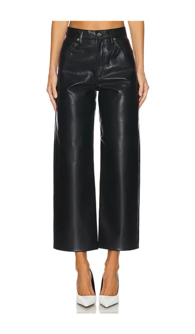 Agolde Ren Straight Leather Pant Detox In Black