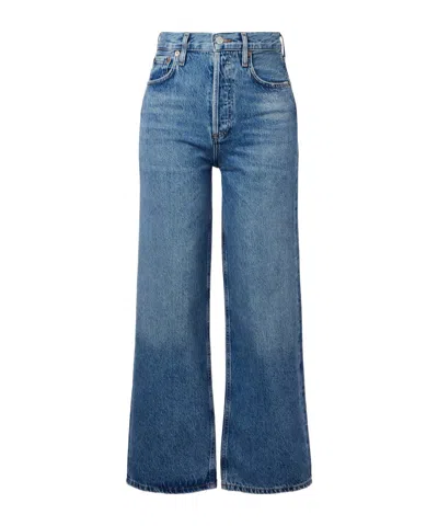 Agolde Ren High-rise Wide-leg Denim Trousers In Blue