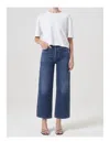 Agolde Wide-leg Denim Trousers With Metal Buttons In Multi