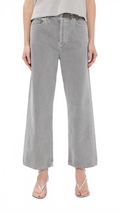 Agolde Ren High-rise Wide-leg Jean In Owl In Gray