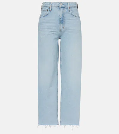 Agolde Ren High-rise Wide-leg Jeans In Blue