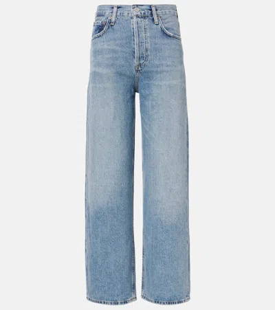 Agolde Rigid Low-slung Wide-leg Baggy Jeans In Blue