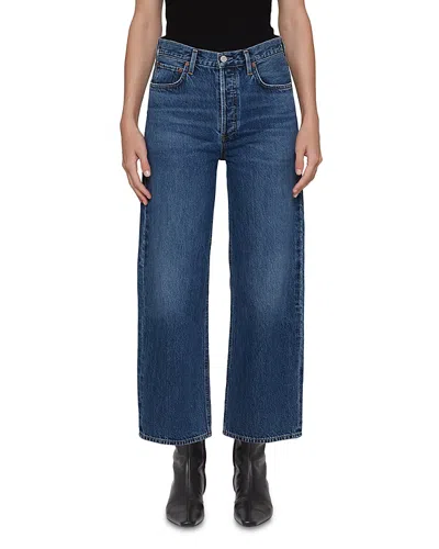 Agolde Ren High-rise Wide-leg Jeans In Blue