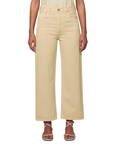 Agolde Ren High Rise Wide Leg Jeans In Lemon Zest In Yellow