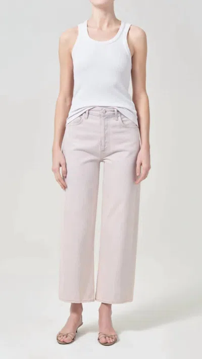 Agolde Ren High Rise Wide Leg Jeans In Tarte In White