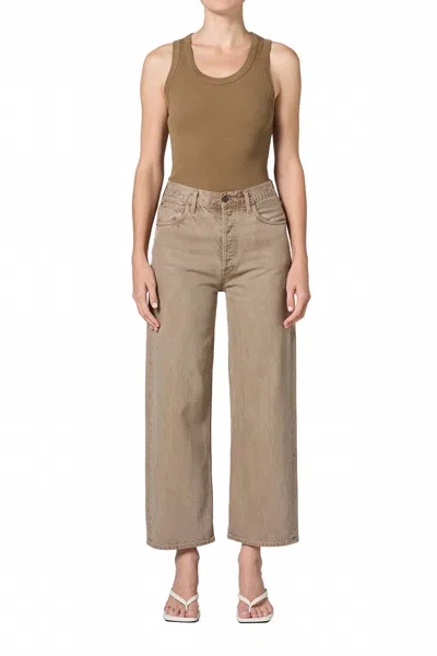 Agolde Ren High Rise Wide Leg Jeans In Trail In Brown