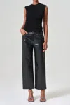 Agolde Ren High-rise Wide Leg Recycled Leather In Detox