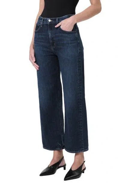 Agolde Ren High Waist Ankle Wide Leg Jeans In Echo