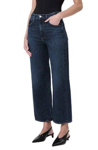 Agolde Ren High Waist Ankle Wide Leg Jeans In Echo