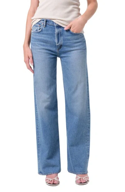 Agolde Ren High Waist Wide Leg Jeans In Blue