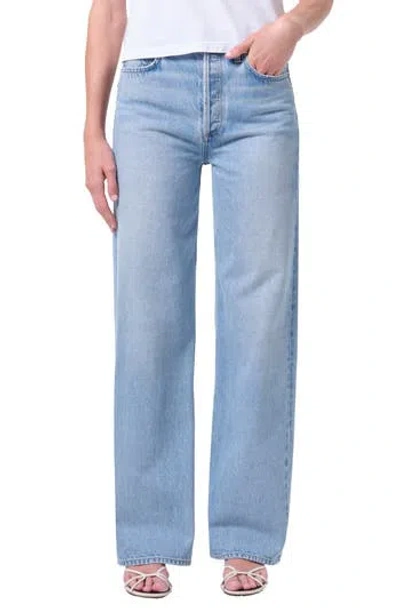 Agolde Ren High Waist Wide Leg Jeans In Orten Med Indigo