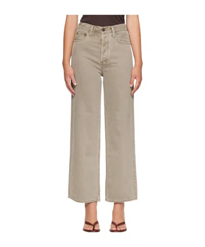 Agolde Ren High-rise Wide-leg Jeans In Brown